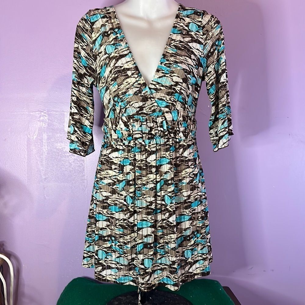 Voice Pullover V-Neck Blouse Multicolor Size Large Women's Top Casual